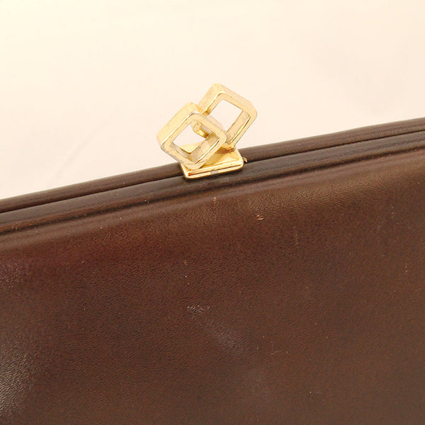 Vintage 1950s Brown Leather Handbag Cats Like Us