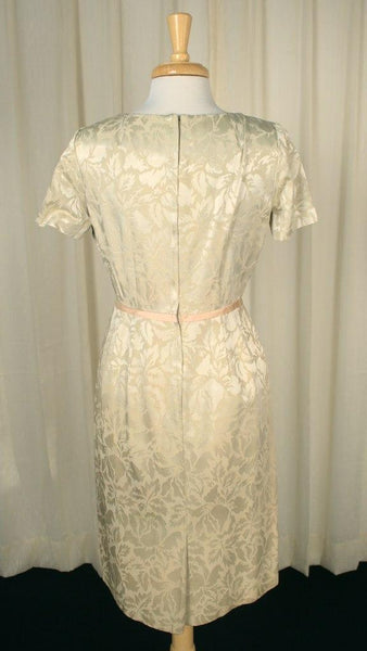 Vintage 1950s Cream Brocade Dress Suit Cats Like Us