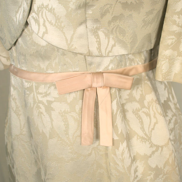 Vintage 1950s Cream Brocade Dress Suit Cats Like Us