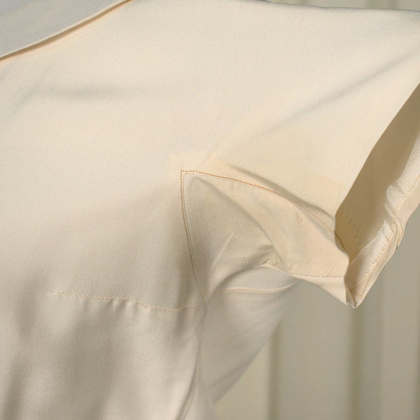 Vintage 1950s Cream Leaf Shirt Dress Cats Like Us