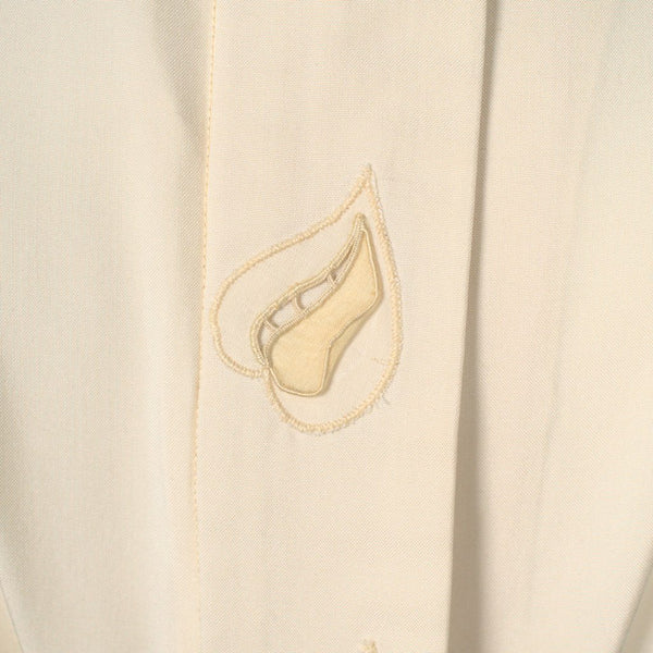Vintage 1950s Cream Leaf Shirt Dress Cats Like Us