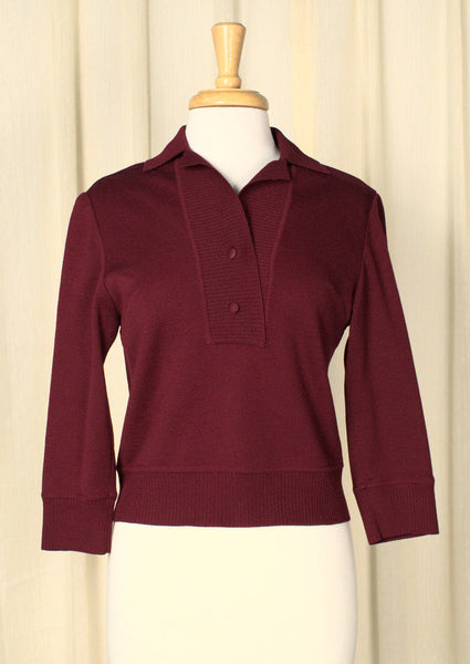 Vintage 1950s Deep Red Wool Knit Set Cats Like Us