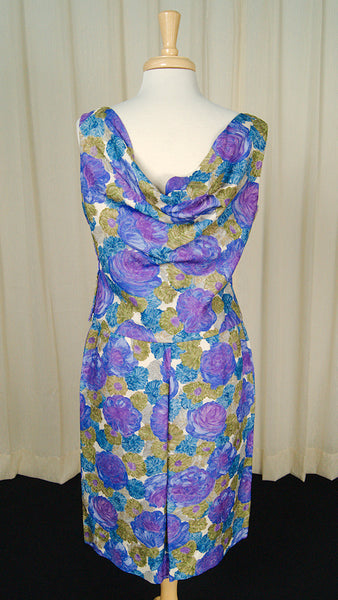 Vintage 1950s Floral Draped Skirt Set Cats Like Us