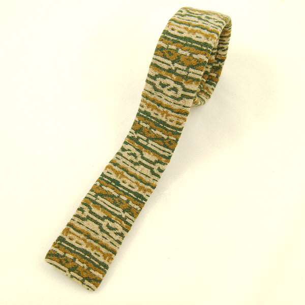 Vintage 1950s Green & Brown Wool Tie Cats Like Us