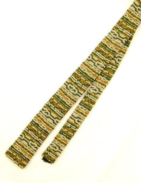Vintage 1950s Green & Brown Wool Tie Cats Like Us