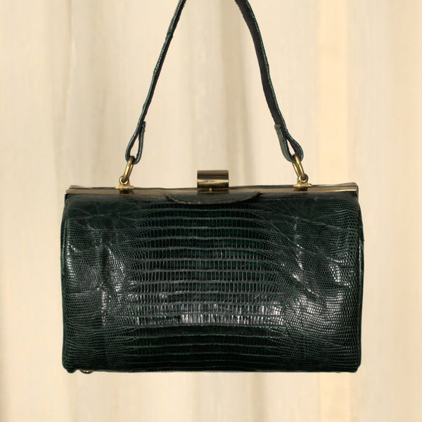Vintage 1950s Hunter Green Handbag Cats Like Us