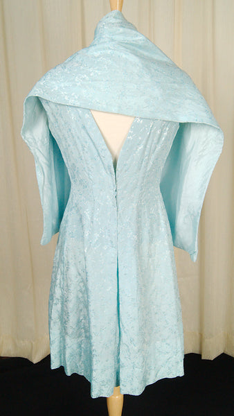 Vintage 1950s Ice Blue Wrap Dress Cats Like Us