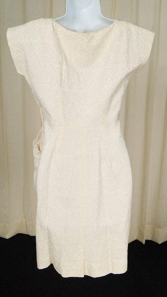 Vintage 1950s Ivory Brocade Dress Cats Like Us