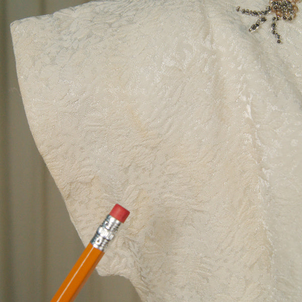 Vintage 1950s Ivory Brocade Dress Cats Like Us