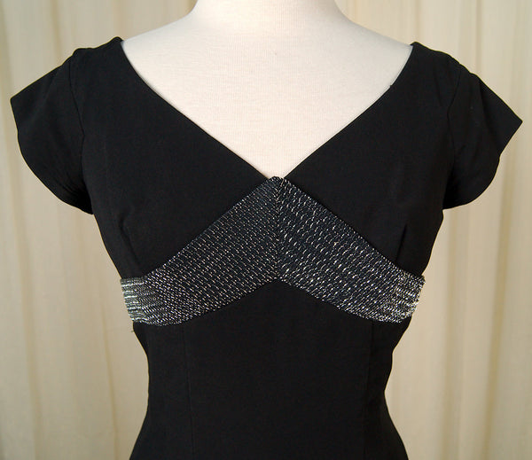Vintage 1950s LBD with Silver Bow Dress Cats Like Us