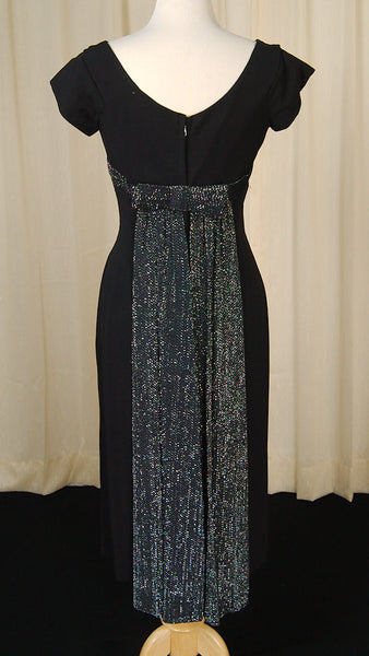 Vintage 1950s LBD with Silver Bow Dress Cats Like Us