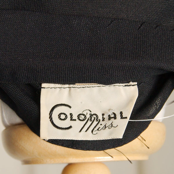 Vintage 1950s LS Black Shirt Dress Cats Like Us