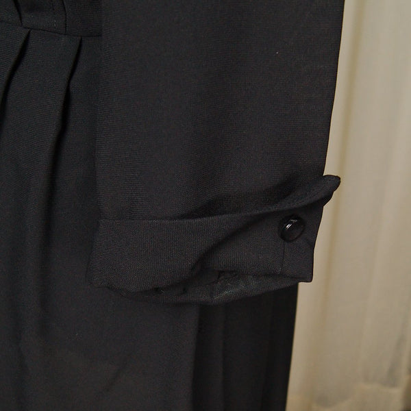 Vintage 1950s LS Black Shirt Dress Cats Like Us