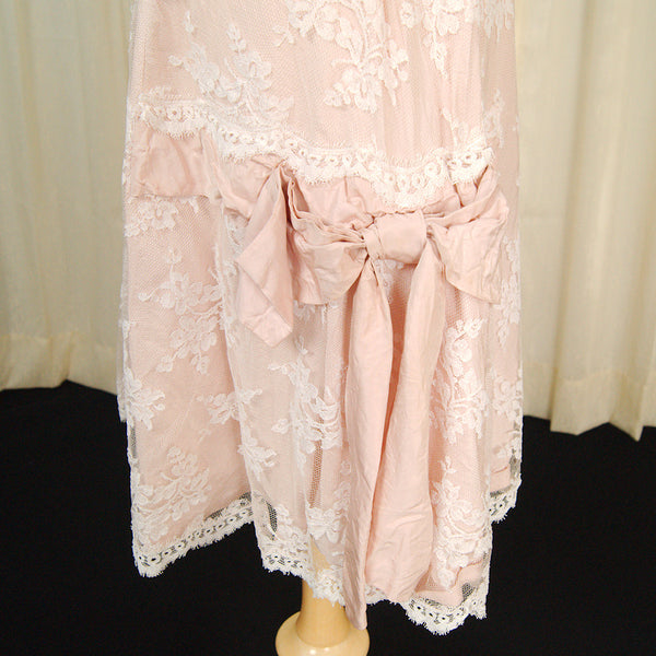 Vintage 1950s Lace Overlay Bow Dress Cats Like Us