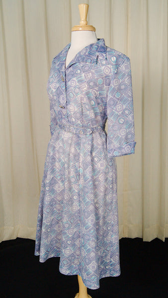 Vintage 1950s Lavender Shirt Dress Cats Like Us