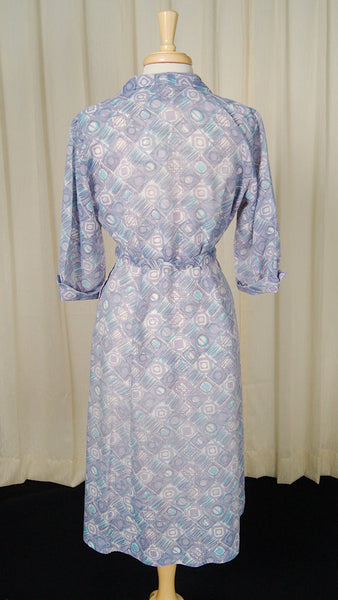 Vintage 1950s Lavender Shirt Dress Cats Like Us