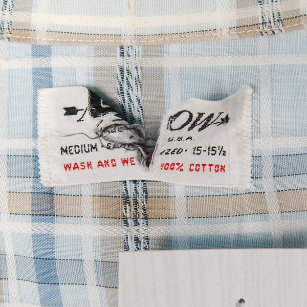 Vintage 1950s Mens Blue Plaid Loop Shirt Cats Like Us