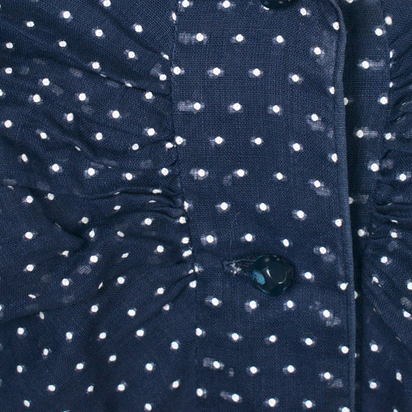 Vintage 1950s Navy Blue Swiss Dot Sun Dress Cats Like Us