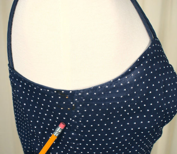 Vintage 1950s Navy Blue Swiss Dot Sun Dress Cats Like Us