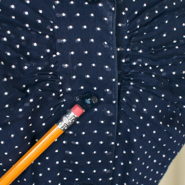 Vintage 1950s Navy Blue Swiss Dot Sun Dress Cats Like Us