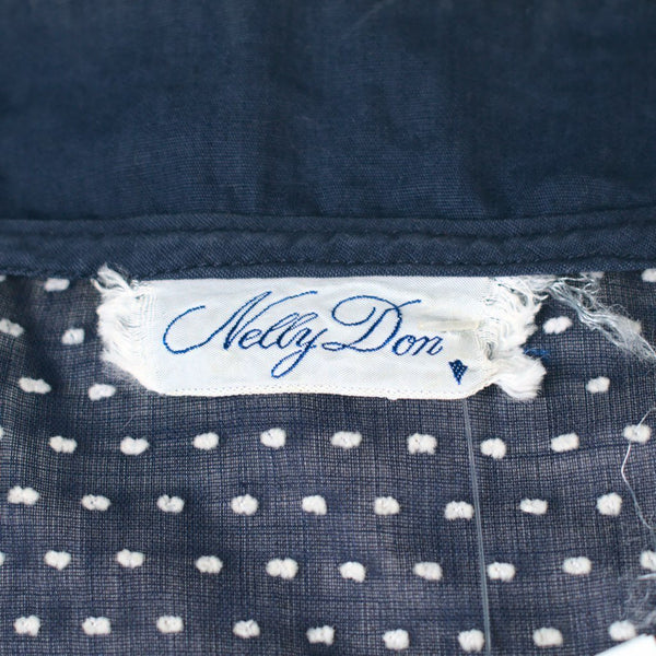 Vintage 1950s Navy Blue Swiss Dot Sun Dress Cats Like Us