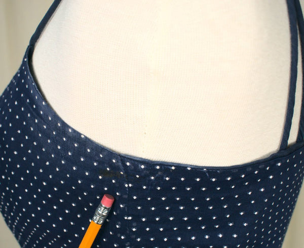 Vintage 1950s Navy Blue Swiss Dot Sun Dress Cats Like Us