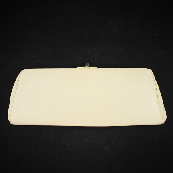 Vintage 1950s Off White Patent Clutch Cats Like Us