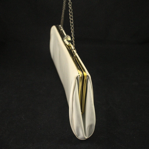 Vintage 1950s Off White Patent Clutch Cats Like Us