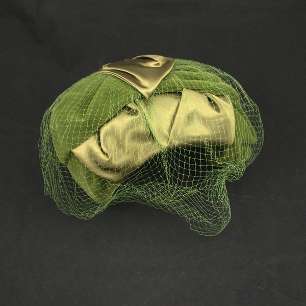 Vintage 1950s Olive Green Crescent Hat Cats Like Us