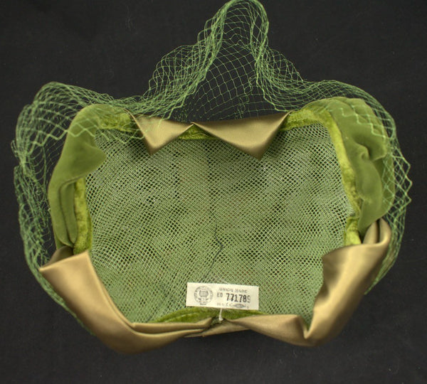 Vintage 1950s Olive Green Crescent Hat Cats Like Us