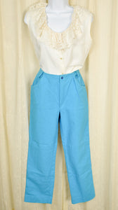 Vintage 1960s Bright Blue Ankle Pants Cats Like Us