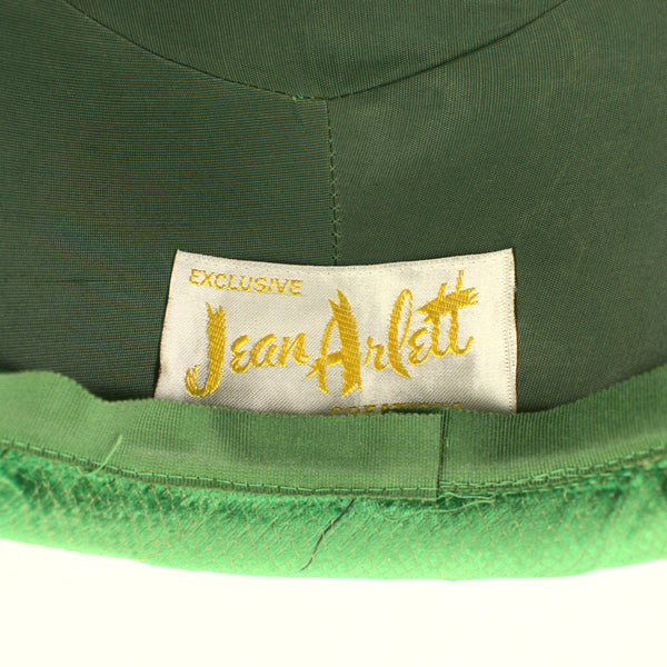 Vintage 1960s Green & Blue Velvet Hat Cats Like Us