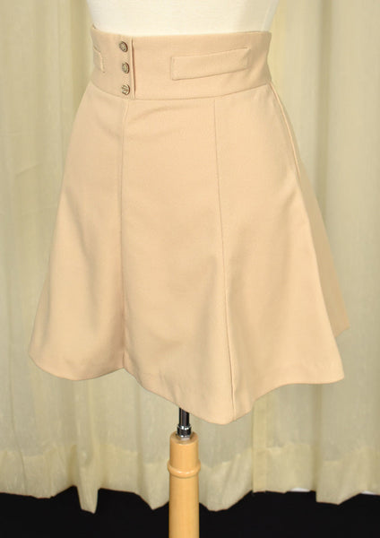 Vintage 1960s Khaki Mini Skirt Cats Like Us