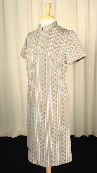 Vintage 1960s Mod Gray & Beige Dress Cats Like Us