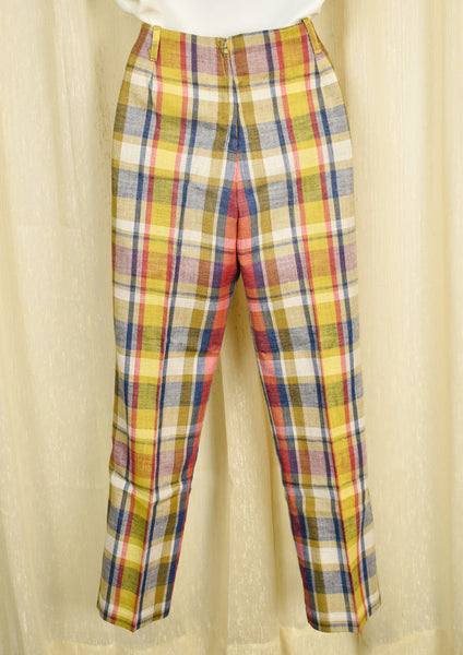 Vintage 1960s Plaid Cropped Pants Cats Like Us