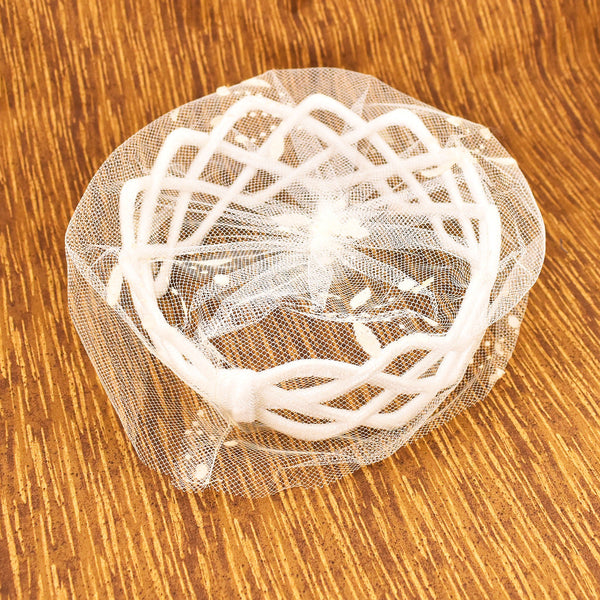 Vintage 1960s White Flocked Crown Hat Cats Like Us