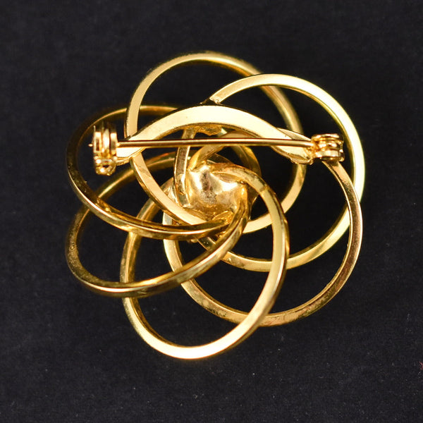 Vintage 3D Gold Spirograph Pearl Brooch Cats Like Us