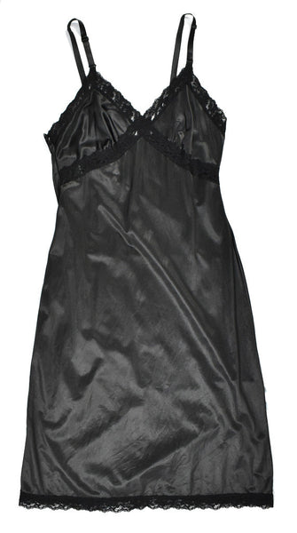 Vintage Black Cross Lace Full Slip Cats Like Us
