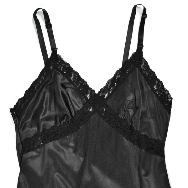 Vintage Black Cross Lace Full Slip Cats Like Us
