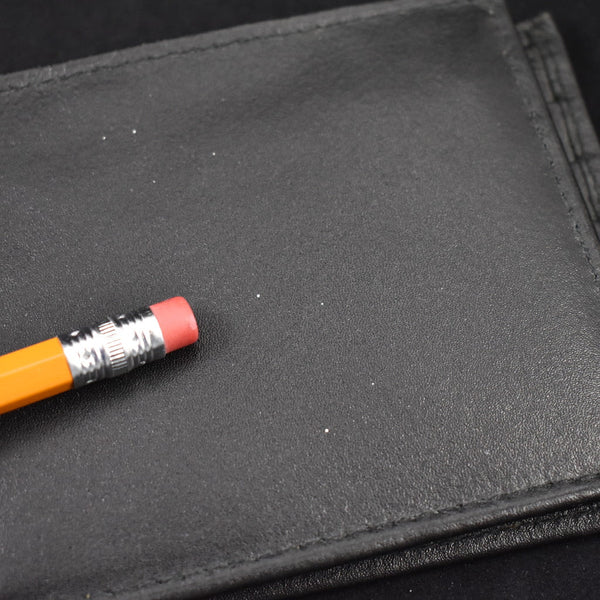 Vintage Black Leather Billfold Wallet Cats Like Us