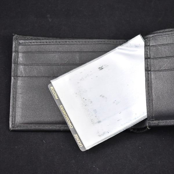 Vintage Black Leather Billfold Wallet Cats Like Us