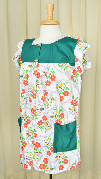 Vintage Bumble Bee Smock Top Apron Cats Like Us