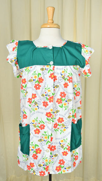 Vintage Bumble Bee Smock Top Apron Cats Like Us