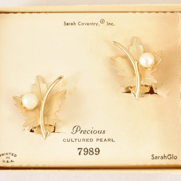 Vintage Coventry Precious Leaf Earrings Cats Like Us