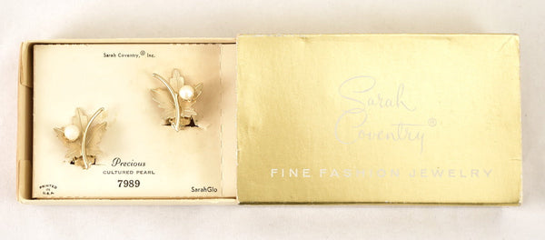 Vintage Coventry Precious Leaf Earrings Cats Like Us