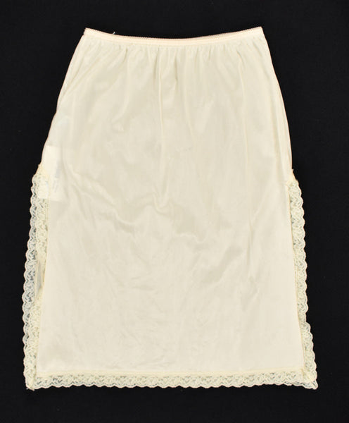 Vintage Cream High Slit Half Slip W24-34 Cats Like Us