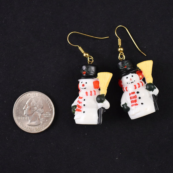 Vintage Dangling Snowman Earrings Cats Like Us