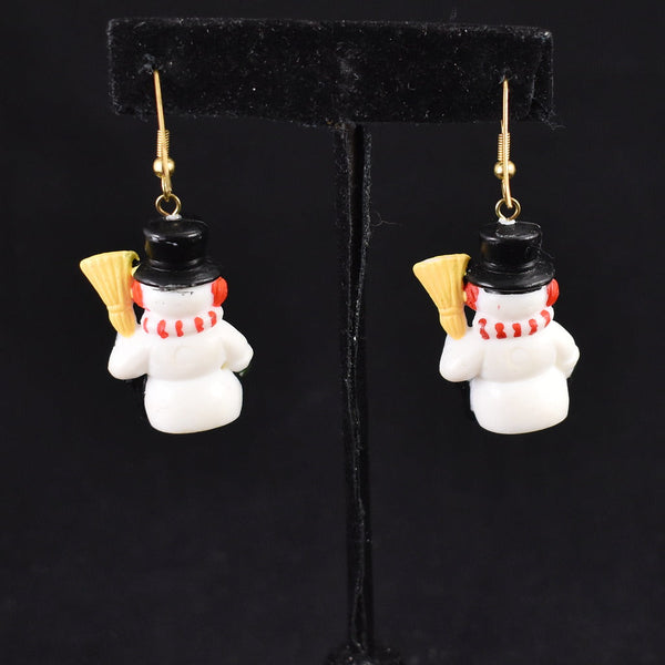 Vintage Dangling Snowman Earrings Cats Like Us