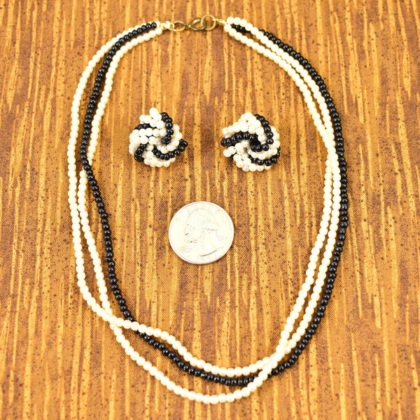 Vintage Delicate B & W Pearl Set Cats Like Us