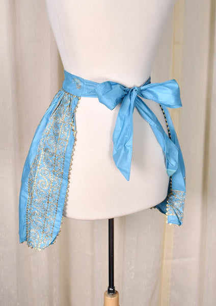 Vintage Gold Paisley Half Apron Cats Like Us